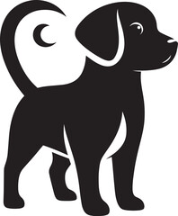 Dog Silhouette isolated on a white background Minimalist dog vector shape
