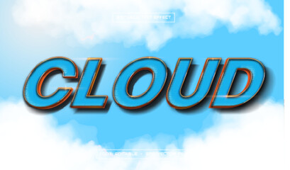 Fototapeta premium Cloud Style Text Effect Editable