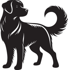 Dog Silhouette isolated on a white background Minimalist dog vector shape