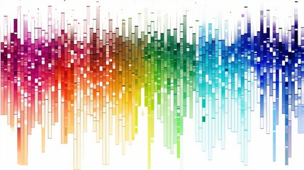 Colorful abstract representation of sound waves in a gradient pattern during daylight