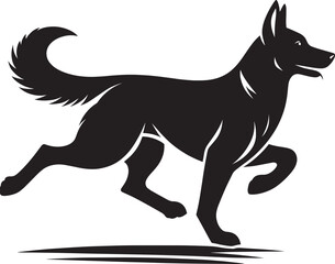 Dog Silhouette isolated on a white background Minimalist dog vector shape