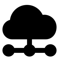 cloud data solid icon