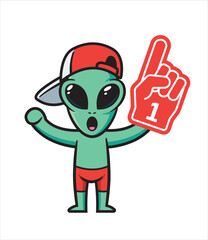 Alien mascot character design vector