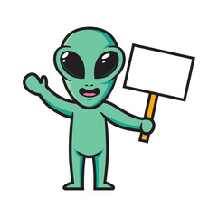 Alien mascot character design vector