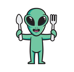 Alien mascot character design vector