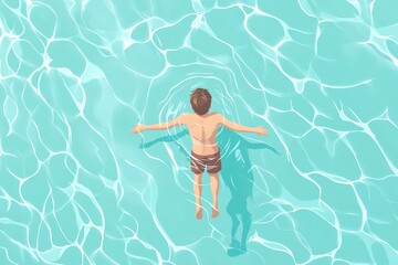 A woman in a bikini and goggles swimming underwater. Suitable for travel and summer-themed designs. Beautiful simple AI generated image