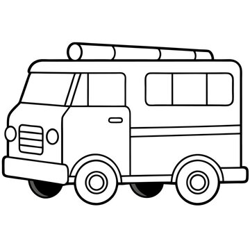 recommend clip art: fire truck outline coloring book page line art drawing