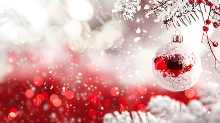 Beautiful festive Christmas interior with red and white flowers. AI Generated