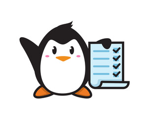 penguin mascot character design vector