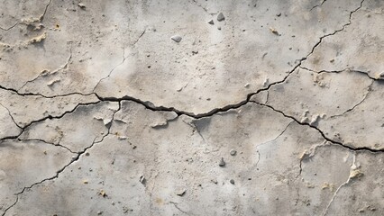 Fototapeta premium Cracked concrete texture background for industrial design or construction themes with copy space