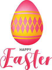 Happy Easter Celebration Poster Design with Glossy Printed Egg Illustration.