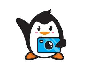 penguin mascot character design vector