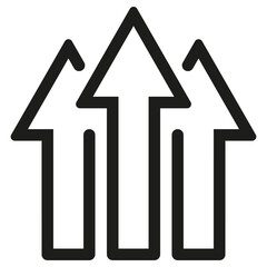 Growing Bar Chart, Profit Growth, Arrow Up. Vector Icon