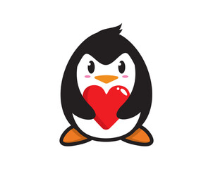 penguin mascot character design vector