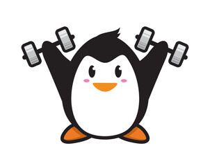 penguin mascot character design vector