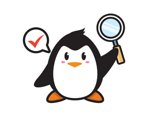 penguin mascot character design vector