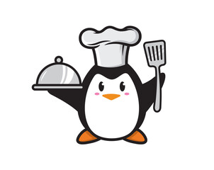 penguin mascot character design vector