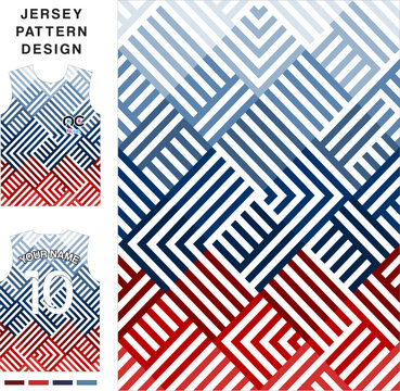 Abstract mosaic concept vector jersey pattern template for printing or sublimation sports uniforms football volleyball basketball e-sports cycling and fishing Free Vector.