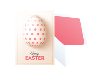 Happy Easter Celebration Greeting Card with Envelope Illustration.