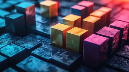 Colorful Geometric Blocks with Glittering Textures