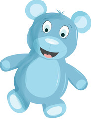 Fototapeta premium Happy Grey Teddy Bear Cartoon Character Element In Flat Style.