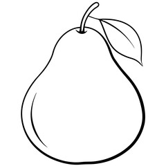 glossy pear outline coloring book page line art drawing