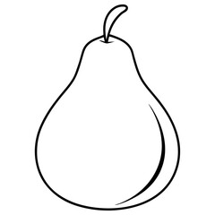 glossy pear outline coloring book page line art drawing