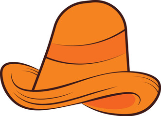 Mexican Hat (Sombrero) Element in Orange Color.