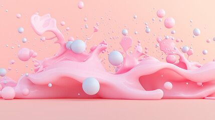  3D font design where the letters are filled with a liquid