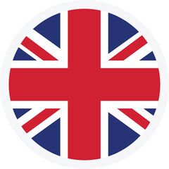 Flag of the United Kingdom. Round vector icon in flat style. Icon for apps, UI or web design