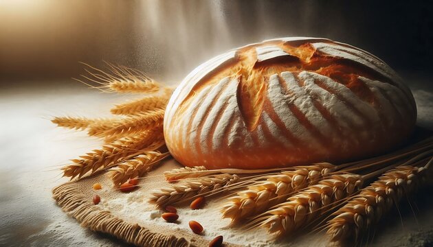 banner with appetizing bread and copy space,bread background,food