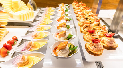 Cold Appetizers with Fish Pate and Vegetables