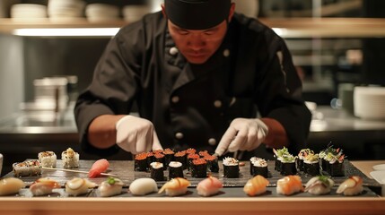 Sushi making japanese