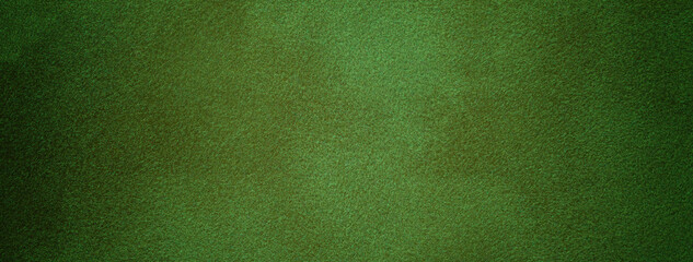Dark green background from felt textile material with vignette. Structure of olive suede velvet fabric with texture.
