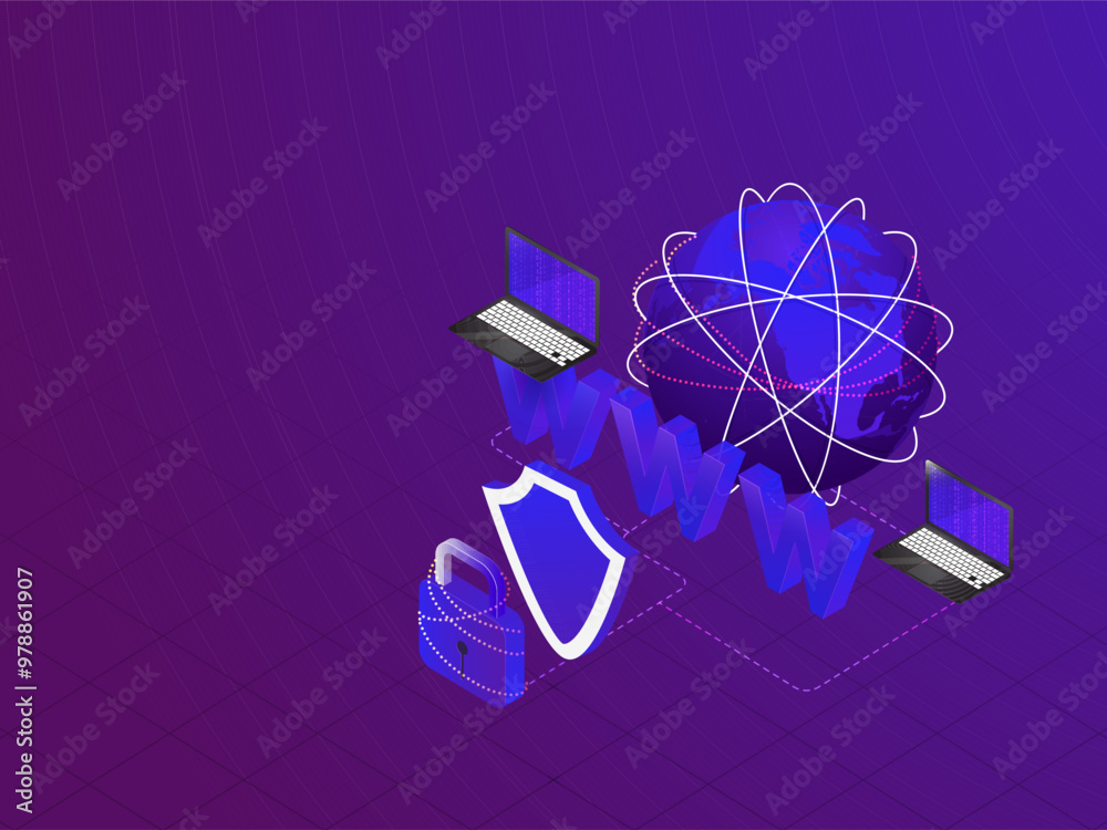 Canvas Prints technology security concept. cyber security background.