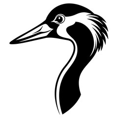 heron silhouette isolated on white background