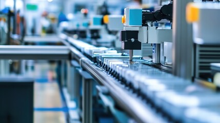 Obraz premium A manufacturing facility with automated machinery producing goods