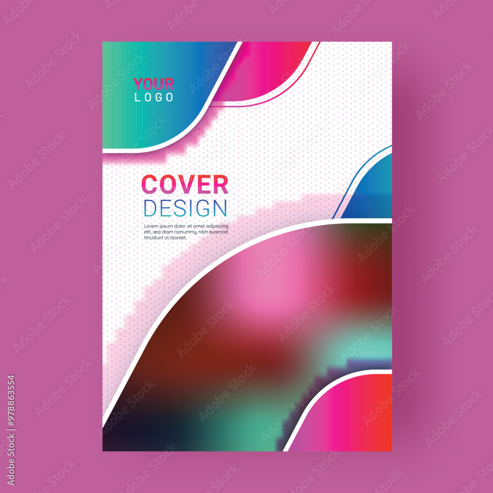 Poster Professional business cover page design with abstract elements and space for your image.