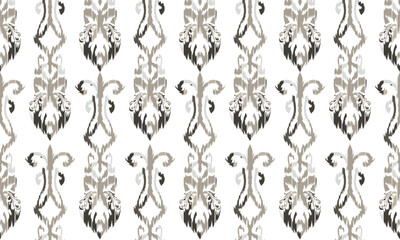 Fototapeta premium Border indian floral Aztec embroidery border seamless patterns.for background or tapestry, designing patterns, textiles, batik, curtains, clothing or decorations. Vector illustration.