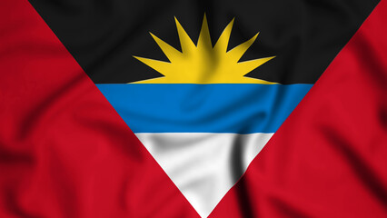 Fototapeta premium Antigua and Barbuda flag waving in the wind background illustration, silk