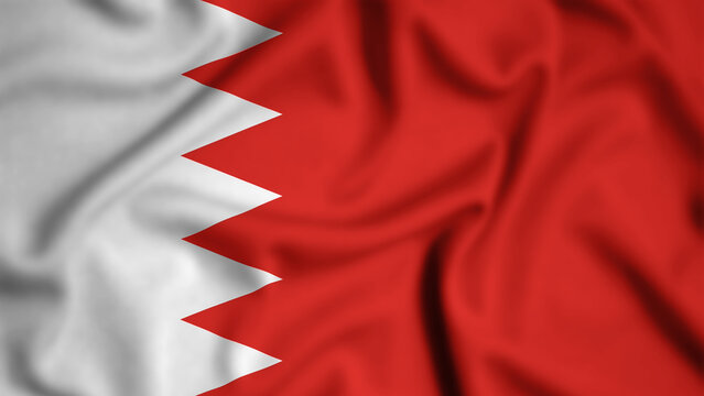 Bahrain flag waving in the wind background illustration, silk