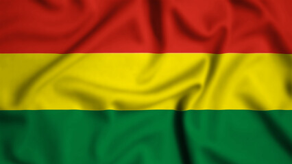Bolivia flag waving in the wind background illustration, silk