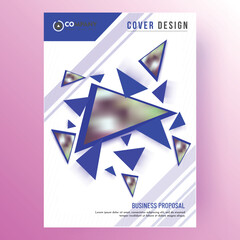 Professional business cover design or corporate template layout with geometric abstract elements.