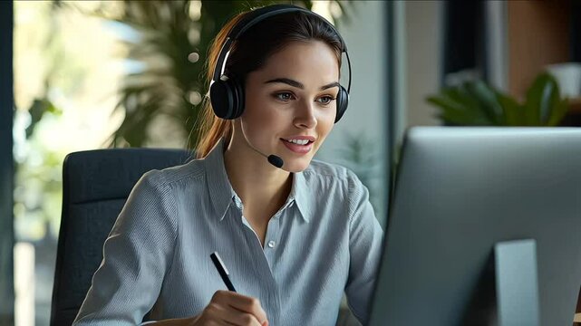Virtual Personal Assistant Woman Making Video Call