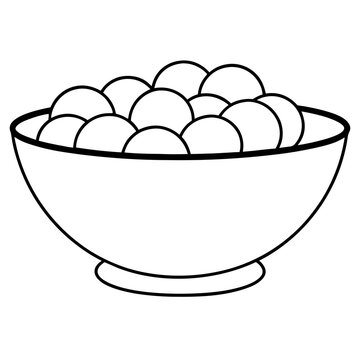 recommend clip art: ice cream balls in bowl outline coloring book page line art drawing