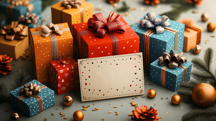 Boxing Day sale poster design template with a modern vector background, bright gift boxes, and large sale text, ideal for promotional use.