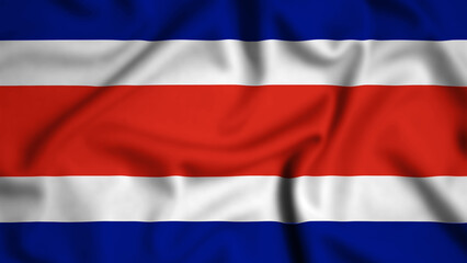 Costa Rica flag waving in the wind background illustration, silk