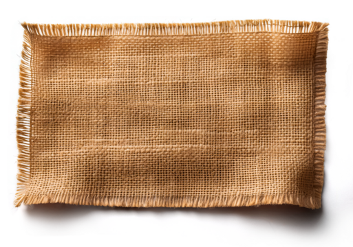 rectangle burlap fabric isolated 