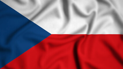 Fototapeta premium CzechRepublic flag waving in the wind background illustration, silk