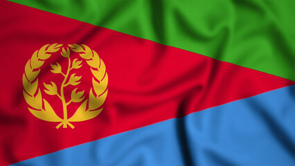 Eritrea flag waving in the wind background illustration, silk